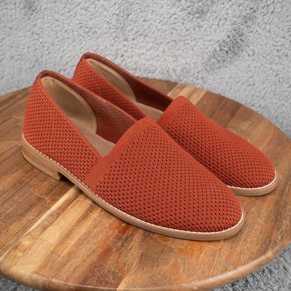 Eileen Fisher Demi Serrano Shoes‎ Womens 6 Loafers Knit Casual Low Top Rust